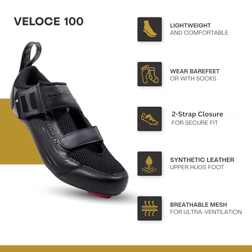 Image of Tommaso Veloce II Cycling Shoes - Ride in Style - Peloton Shoes Triathlon Road Bike Indoor Cycling Men Women Compatible with Look Delta SPD SPD-SL Cleats White Black