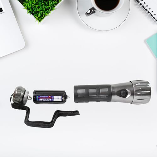 Image of Durable Aluminium LED /Xenon Hand Torch with Rubber Grip - Compact & Powerful Flashlight, Powered by 3 x 1.5V AAA Batteries (Not Included), Ideal for Outdoor, Emergency, and Everyday Use