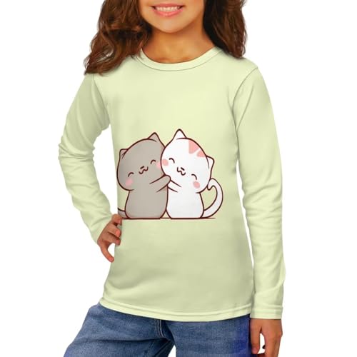 Image of Girls Long Sleeve Shirts Casual Crewneck Soft T-shirts for Girls 3-16 Years Old