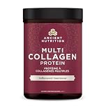 Ancient Nutrition Multi Collagen Protein Powder - Unflavoured, Formulated by Dr. Josh Axe, 4 Collagen Sources, 5 Types of Collagen, 480 Grams