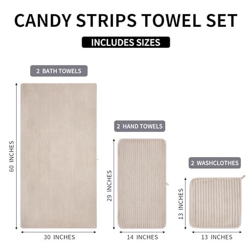 NALIVO 6-Piece Bath Towel Set(30"x60"), 2 Large Bath Towel Sheets, 2 Hand Towels and 2 - image 8