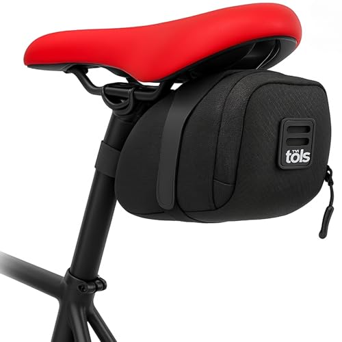 TÖLS BIKE COMPONENTS Bolsa sillin Bicicleta Impermeable 0,45L – Bolsa Bici sillín MTB y Carretera – Portaherramientas Bicicleta Ligero con Tiras Reflectantes y Clip para luz Trasera