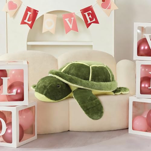 Image of MorisMos Giant Turtle Stuffed Animal 25 inch, Green Stuffed Turtle Plush Toy for Kids Children Boys Girls on Birthday