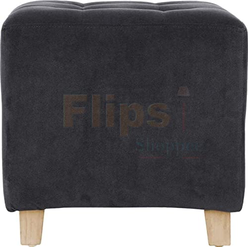 Image of Pouffes Bench Sitting Stool for Living Room Patio Kitchen Bench Puffy Wooden Mudda Ottoman Stools Footstool Pouf.(Black)