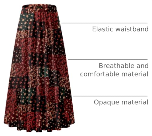 Image of NASHALYLY Women's Chiffon Elastic High Waist Pleated A-Line Maxi Skirts