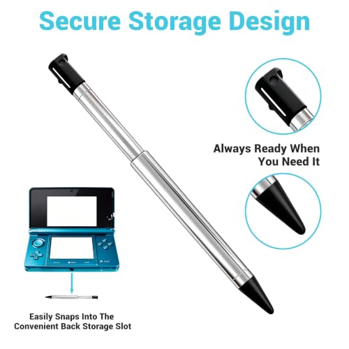 Image of 3DS Stylus Pen, Metal Retractable Replacement Stylus Compatible with Nintendo 3DS, 4in1 Combo Touch Styli Pen Set Multi Color for 3DS