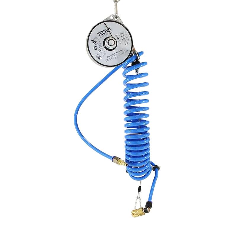 Einziehbarer Federzug TECNA 9321-P932X – 2–4 kg Traglast, 2 m Seillänge – Werkzeugaufnahme mit Pneumatikgriff | Tool Balancer für Druckluftwerkzeuge | Federaufhängung