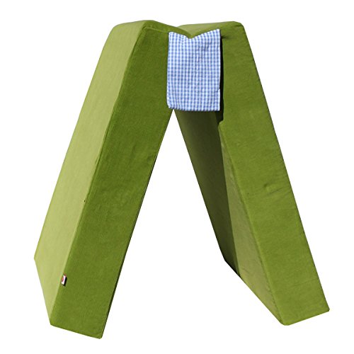 Spielpolster für Kinder, Klapppolster, Klappmatratze, Spielmatratze, Gästematratze Kord (grün)