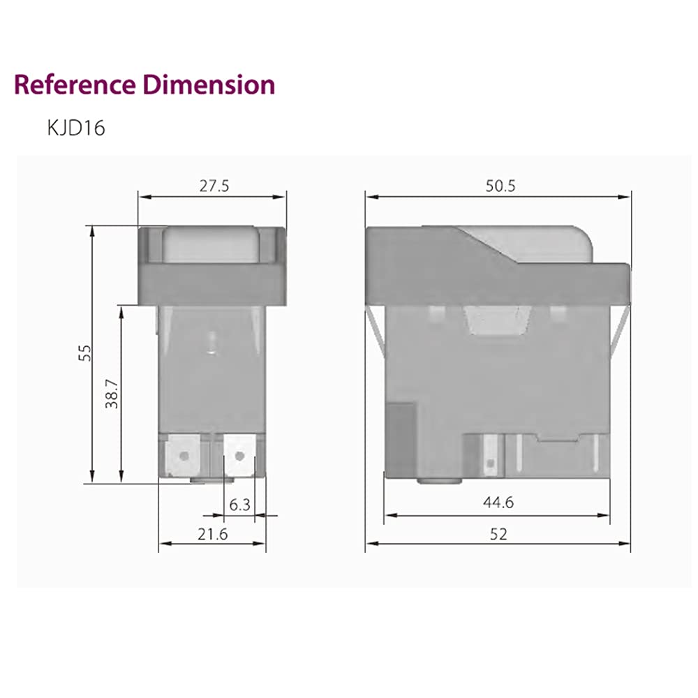 KJD16 KEDU Imperméable à L'eau Interrupteur à Bouton-Poussoir Électromagnétique Pour Déchiqueteuse de Papier 16A 4-Broches Blanc