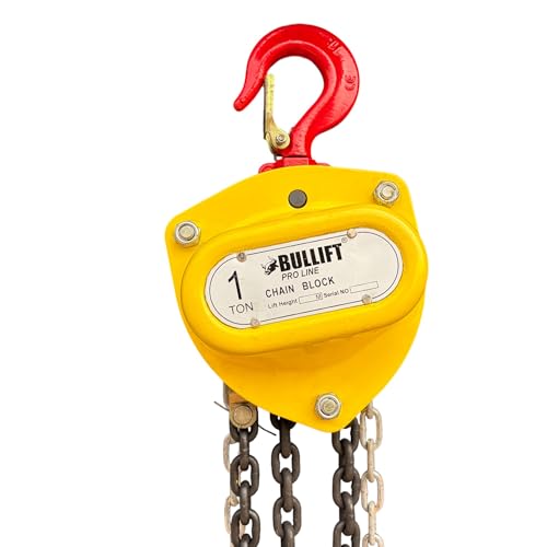 Image of BULLIFT Pro Line 1 Ton Heavy Duty Chain Block - 3 Meters Lift | Industrial Manual Chain Hoist for Workshop, Construction & Warehouse Use