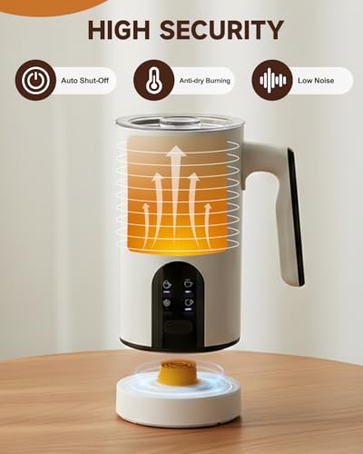 Image of Electric Milk Frother, 4-in-1 Automatic Milk Steamer & Foamer 11.8oz /350ml, Automatic Hot and Cold Foam Maker and Milk Warmer for Latte, Cappuccino, Matcha, Hot Chocolate (White)