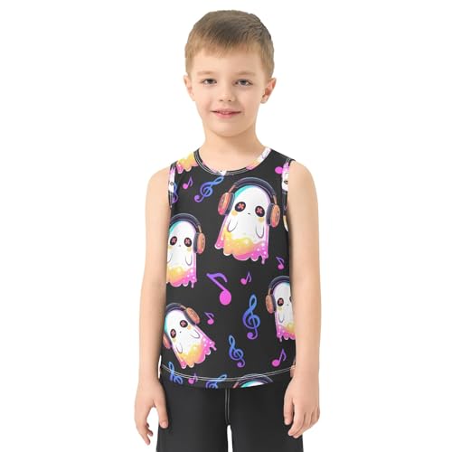 Boys' Tank Top Shirt Ghost Notes Pattern Sleeveless T-Shirts2