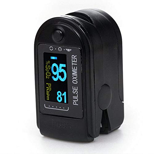 Oximetro Digital de Dedo Medição Pulso e Saturação de Oxigênio Sinais Vitais CONTEC CMS50D + Bolsa + Cordão + Case (Preto)