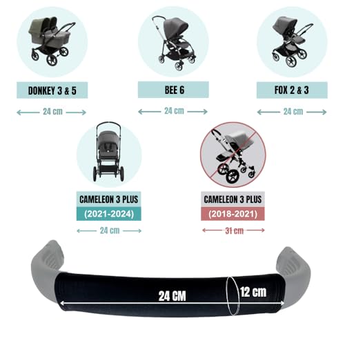 PROTEC TIF | Schutzhülle aus Kunstleder kompatibel mit der Bugaboo DONKEY 3 und 5 | CAMELEON 3+ | BEE 6 | FOX 1, 2 und 3 | Passt über den Originalabdeckung | Tragegriff Abdeckung |