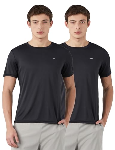 Image of Amazon Brand - Symbol Men's Solid Active Regular Fit Sports T-Shirt | Round Neck | Half Sleeve (Available in Plus Sizes)