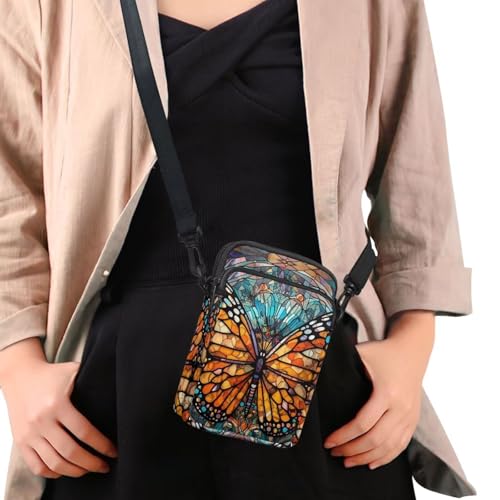Small Crossbody Bags for Women Peacock Birds Cell Phone Purses, Skulls Print Sling Handbags Travel Pouch Wallet4