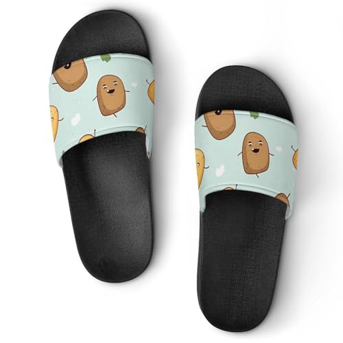 Funny Potatos Pattern House Sandals Non-Slip Bathroom Slippers Beach Summer Shoes for Men Women