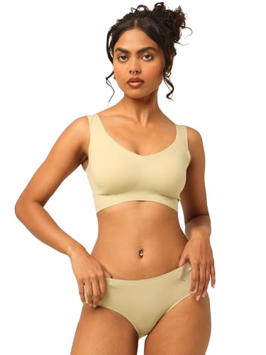 Image of Krvvy Breeze Hipster Underwear for Women | Seamless Mid Waist Panties with Super Stretchable Fabric | Odourless Ventilation | InvisiSoft Edges