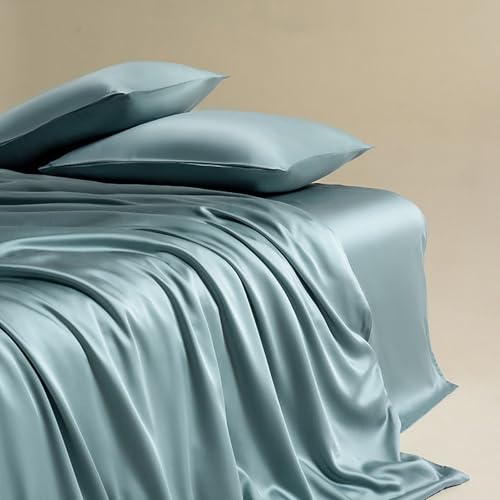 JIANINGHOME Juego de cama de satén 160 x 230 cm, juego de cama de satén de seda, transpirable, suave y cómodo.