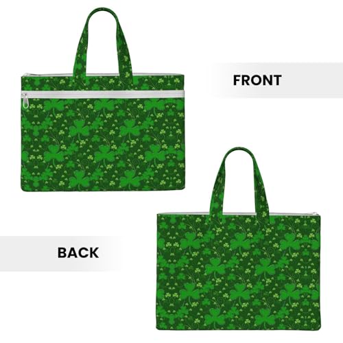 Background St Patrick'S Day Glitter Canvas Document Bag Briefcase For Professionals And Executives3