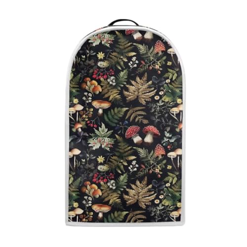 Image of Mushroom Leaves Blender Dust Cover, Anti Fingerprint Polyester Stand Mixer or Coffee Maker Appliance Protector, Stain Resistant Blender Cover for Kitchen Appliance