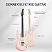 Donner 39 Inch Electric Guitar, Designer Series DST-200 Stylish Solid Body Electric Guitar for Beginner Intermediate & Pro Players, Single Coil Split System, Bonus Bag, Cable, Strap Blossom Pink