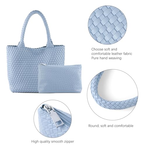 Hand Woven Bag Tote BagS For Women Top Handle Shoulder Vegan Leather Large Travel Beach Hobo Handbag3