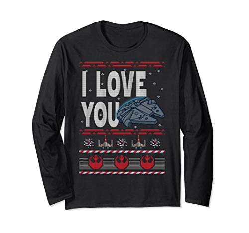 Star Wars Falcon I Love You Ugly Christmas Long Sleeve Tee