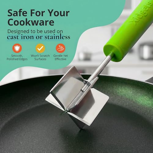 Image of Stainless Steel Meat Chopper & Masher, 6-Blade, Soft Grip, Dishwasher Safe