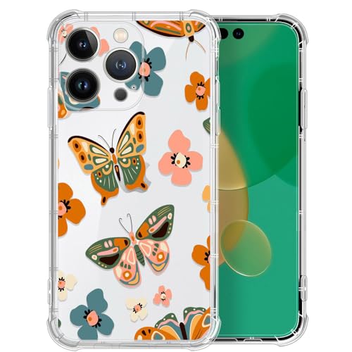 Coque iPhone 14 Pro Max silicone antichoc et transparente aux motifs floraux