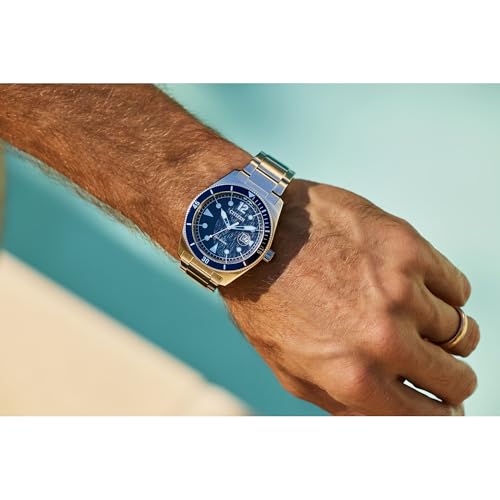 Image of Citizen Mens Eco-Drive Terra Force, Silver-Tone Stainless Steel Case & Bracelet with Blue Dial (Model: AW1886-59L)