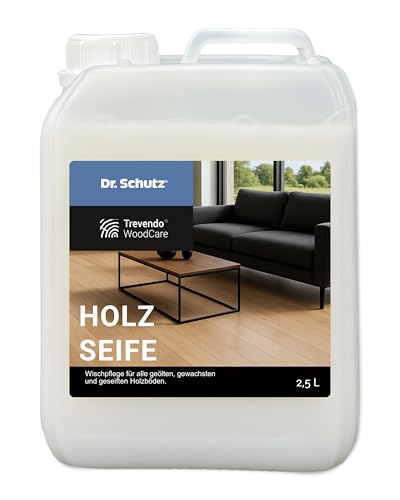 Dr. Schutz Holzseife by Trevendo Woodcare - natürliche Holzpflege für geölte, gewachste & seifenbehandelte Holzoberflächen | pflegende & rückfettende Holzseife | Made in Germany (2,5 Liter)