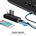 SABRENT 10-Port USB 3.0 Hub, Individual Power Switches and LEDs, 3 Smart Charging Ports, 60W Power Adapter, for PC, Mac, Xbox, PS5, Laptop, Desktop, USB Devices (HB-B7C3)