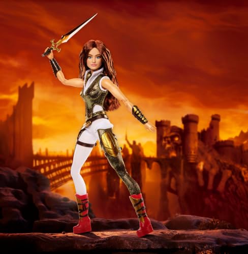 Image of Barbie Signature Doll, Teela Collectible in Jumpsuit, Sword, Doll Stand & Displayable Packaging, Motu Movie Theme