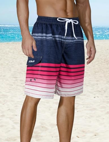 Men's Swimming Shorts Quick Dry Striped Water Sport Board Shorts Drawsting2