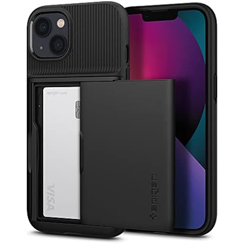 Spigen Slim Armor CS Case Compatible with iPhone 13 Card Slot - Black Cover