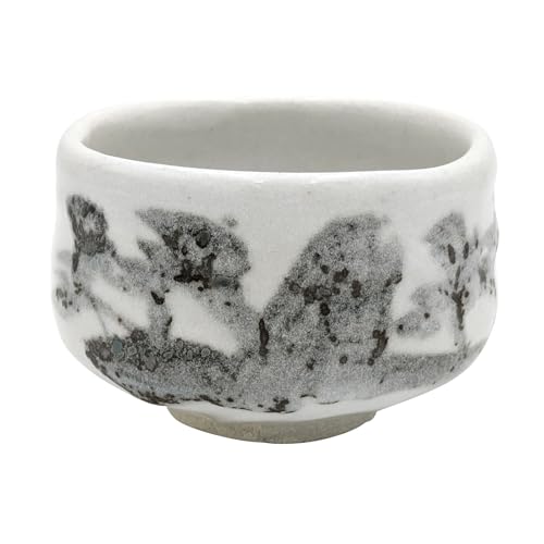 Mino Ware 505-07 Matcha Bowl, Matcha Rice Bowl, Diameter Approx. 4.7 inches (12 cm), Shirashino Sansui, White, Made in Japan