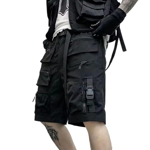 Short cargo tactique Harajuku avec ceinture intégrée et multipoches