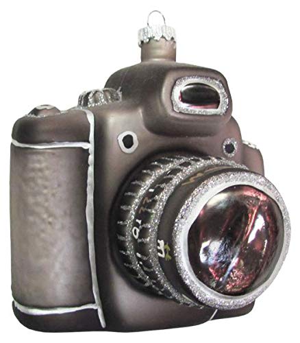 Krebs Glas Lauscha - Weihnachtsdekoration/Christbaumschmuck aus Glas - Weihnachtsbaumanhänger - Motiv: Kamera - Größe: ca. 9 cm Cover