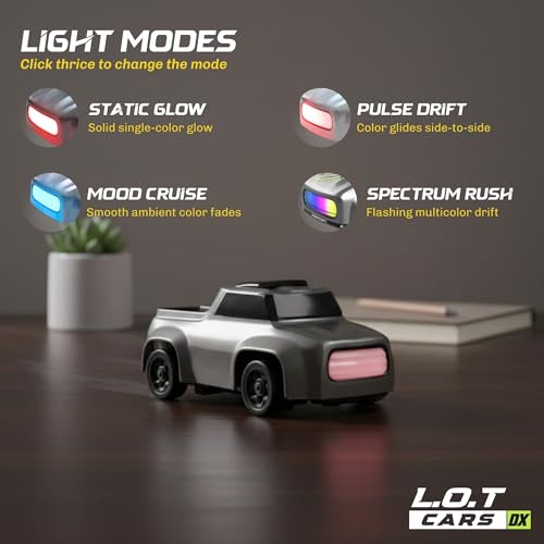 Image of L.O.T Cars Dash Remote Control Car Toy | 2.4Ghz, 1:64 Scale | Rc Cars, Rc Drifting Cars, Proportional Steering, Birthday Gift, Dual-Speed Modes & Lights with 100m Remote Range (Silver)