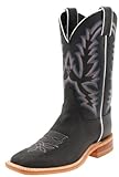 Justin Boots Women's U.S.A. Bent Rail Collection 11' Boot Wide Square Double Stitch Toe Leather Outsole,Burnished Tan,Black Burnished Calf,9.5 B US