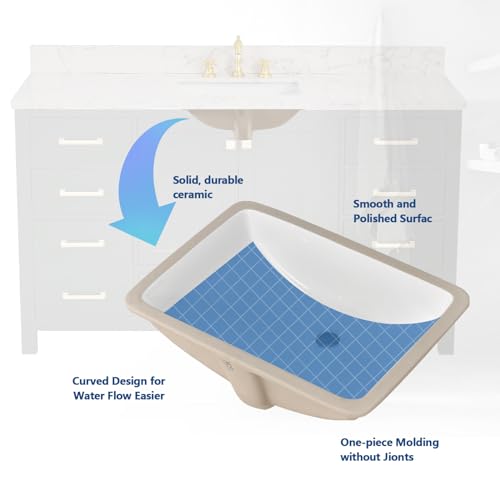 LOCALAND 60\"x22 \" Vanity Top, Engineered Stone Composite White Rectangular Single Sink Vanity Top, Vanity Top with Sink in Calaeatta Pearl, Sink Top with 8 Inch Widespread Faucet Hole and Backsplash