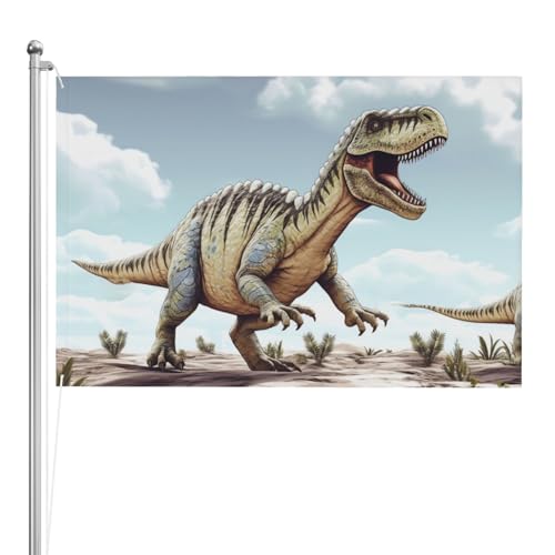 Drapeau de jardin dinosaure décoratif pour mur et extérieur