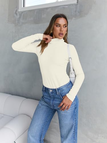 Image of Trendy Queen Women's Turtleneck Long Sleeve Shirts Basic Underwear Tops Winter Clothes 2026