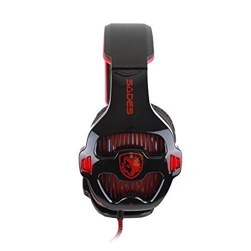 SADES SA903 Gaming Headset - Cuffie da Pro Gaming USB con Suono Surround 7.1, Microfono, Deep Bass, Controllo del Volume (Nera)