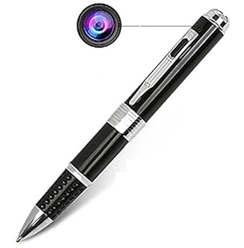 MSTECH Silver 1080P HD Pen Surveillance Camera Spy Hidden Portable Video and HD Audio Recording Security Cam Device | with Loop Recording/Plug Play to PC and Card Reader-Black