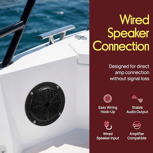 Image of Pyle 4 Inch Dual Marine Speakers - Waterproof and Weather Resistant Outdoor Audio Stereo Sound System with Polypropylene Cone, Cloth Surround and Low Profile Design - 1 Pair - PLMR41B (Black)