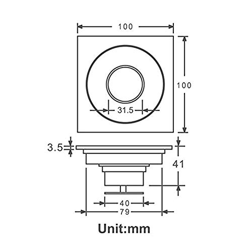 Drain de douche de salle de bain anti-engorgement en laiton carré - 4
