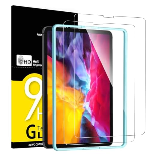 NEW'C 2 Pack Designed for iPad Air 5/4 10.9 Inch (2022/2020), iPad Pro 11 Inch (2022/2021/2020/2018) Screen Protector Tempered Glass, Ultra Resistant (Easy Installation Frame)