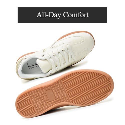 Nicole Miller Women's Sneakers Breanne Women's Lace Up Fashion Sneakers - Lightweight, Trendy, and Comfortable Shoes for Active Lifestyles, Everyday Wear, and Women's Comfort3